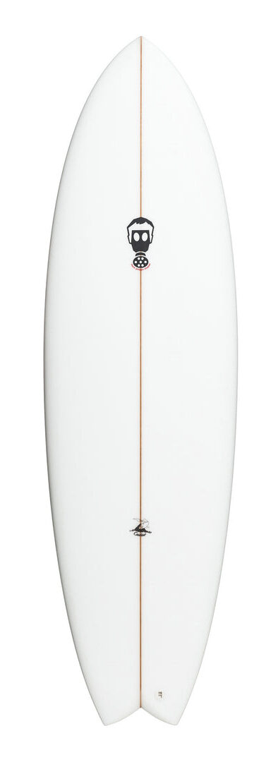 caviar surfboard in white by mark Phipps