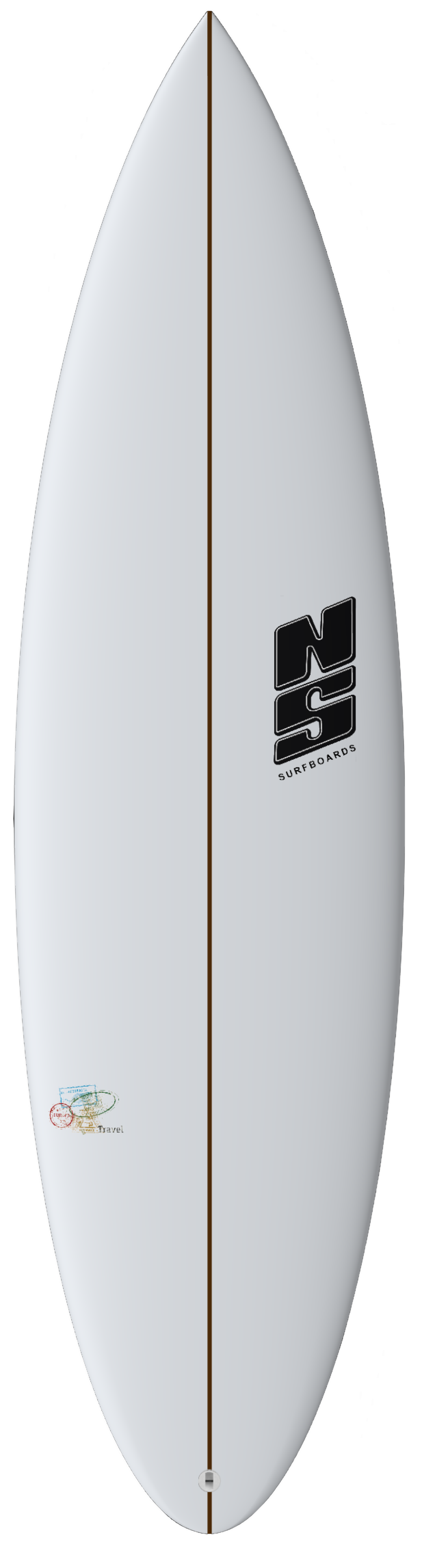 nigel semmens travel board surfboard in white