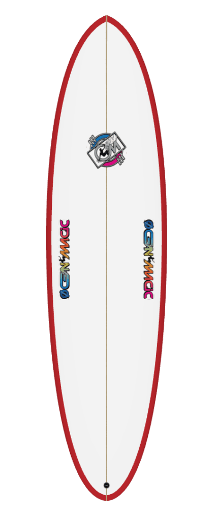 ocean magic max fun board for beginners in white and red