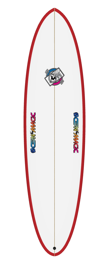 ocean magic max fun board for beginners in white and red