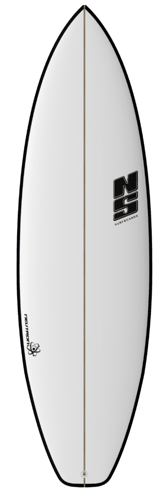 nigel semmens neutron surfboard in white with black rails