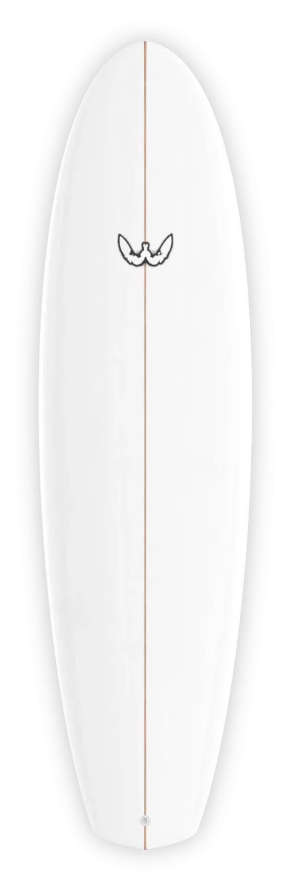 webber diamond beginner surfboard in all white with logo in the middle